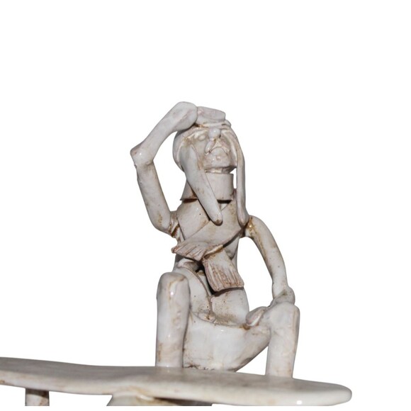 Dino Bencini Figurine Biplane Pilot Glazed Ceramic Art Sculpture Italy 6" - Picture 5 of 5